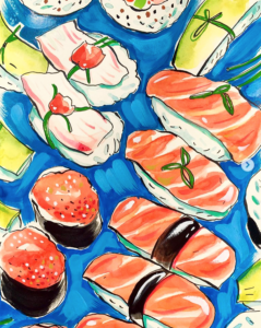 Closeup of sushi